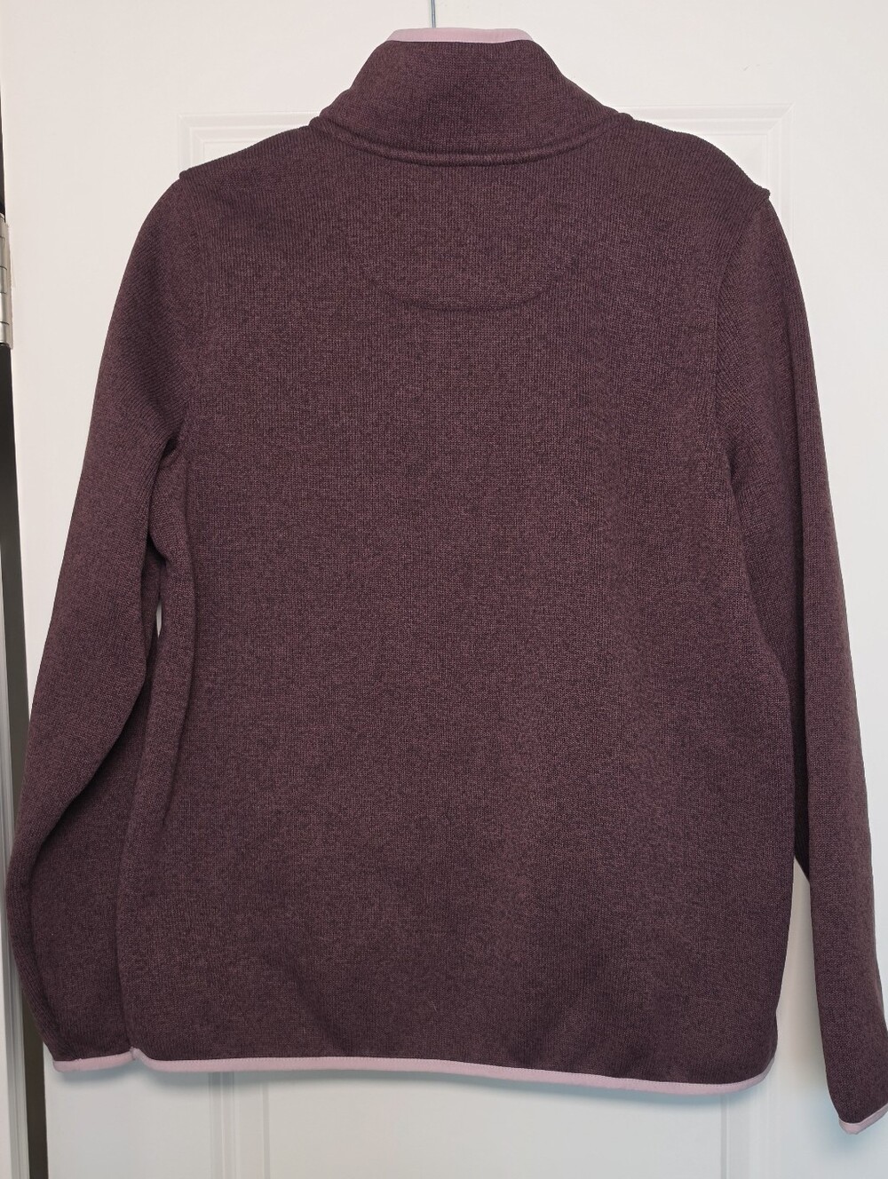 L.L.Bean Women’s L Snap Neck Fleece Pullover Plum Outdoor Fisherman Aesthetic - Picture 3 of 10